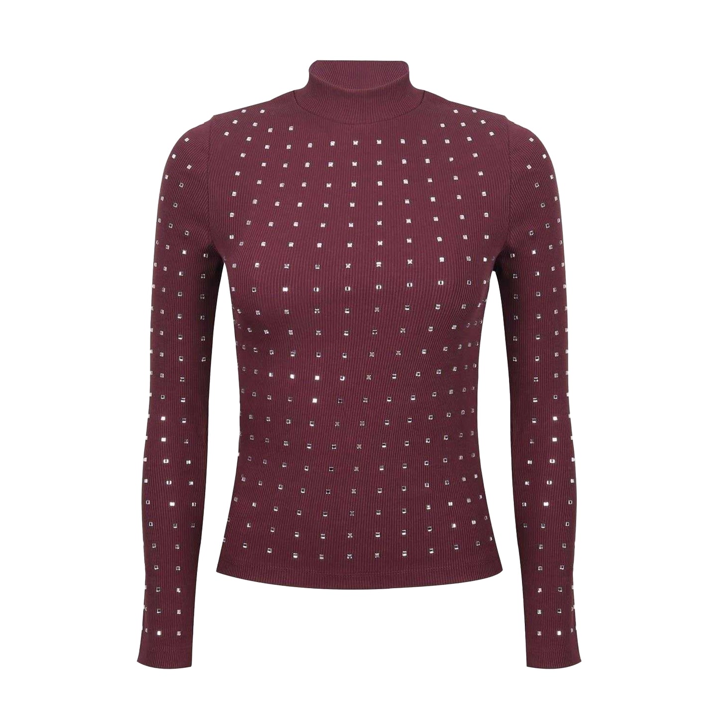 Fig - Front - Biba Womens-Ladies Diamante Ribbed Track Top