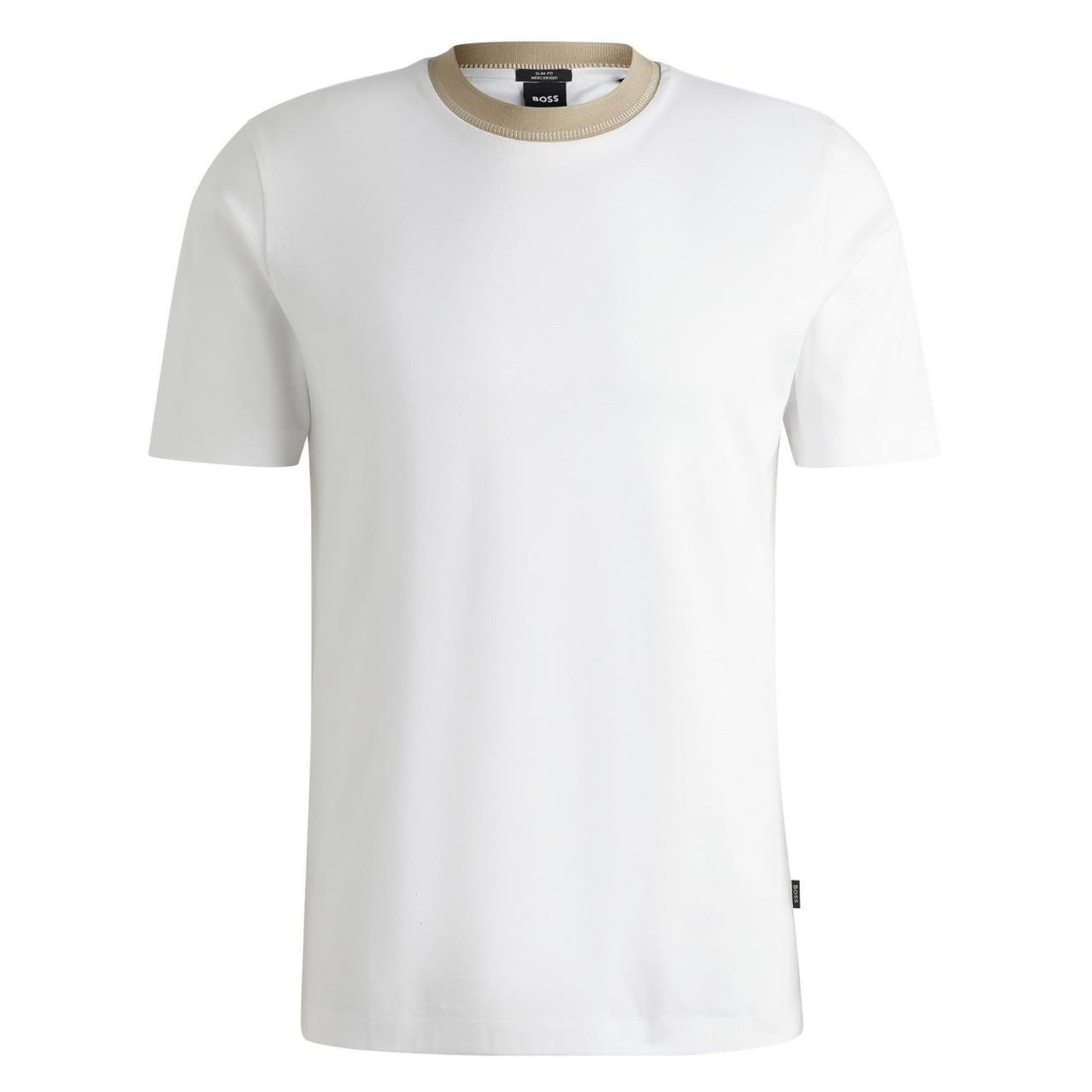 White - Front - Boss Mens Crew Neck Regular T-Shirt
