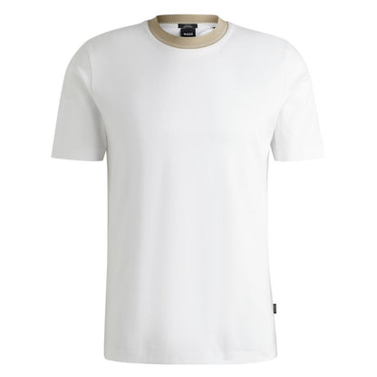 White - Front - Boss Mens Crew Neck Regular T-Shirt