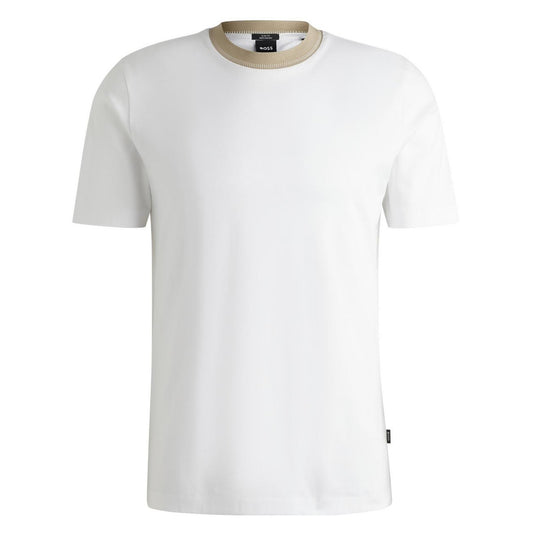 White - Front - Boss Mens Crew Neck Regular T-Shirt