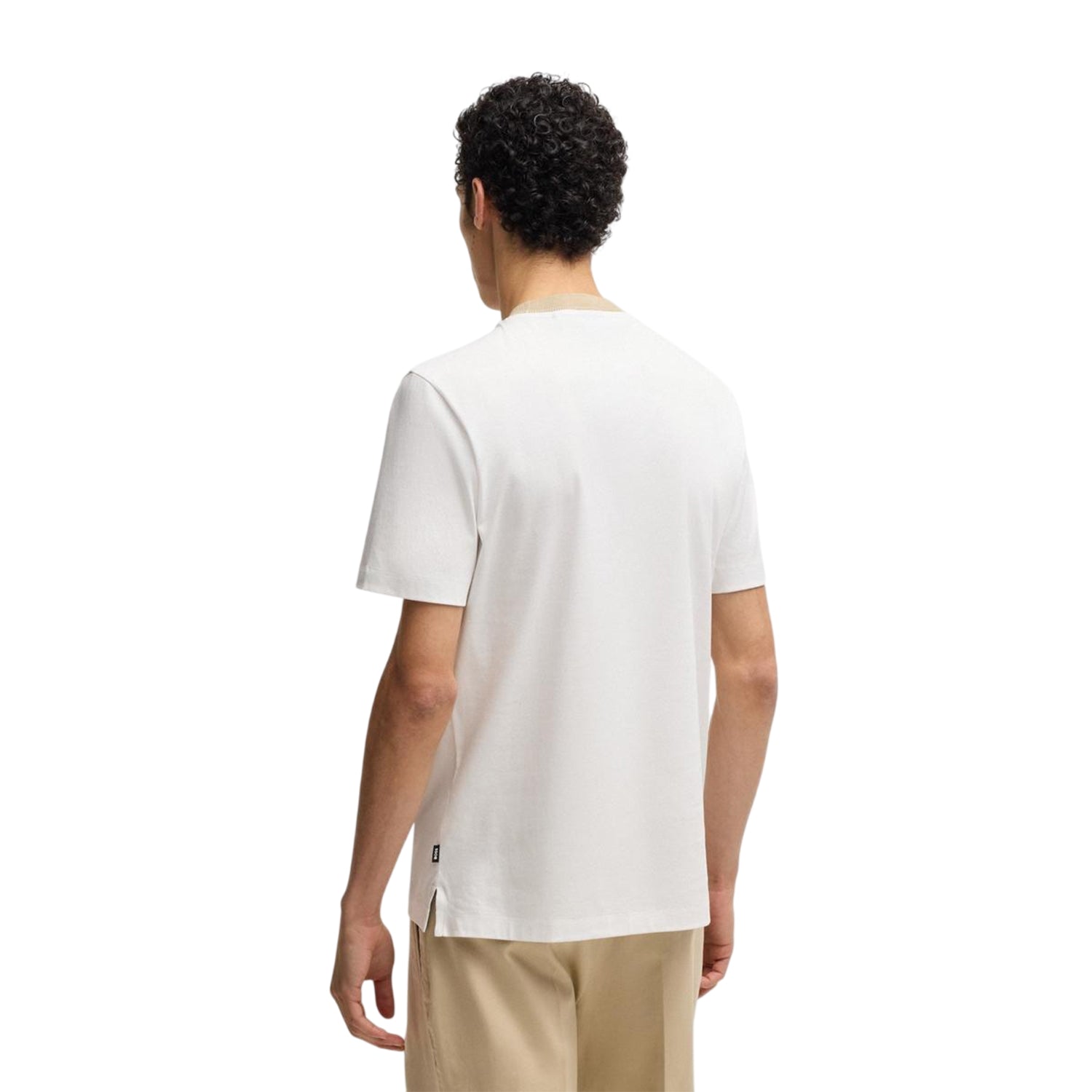White - Back - Boss Mens Crew Neck Regular T-Shirt
