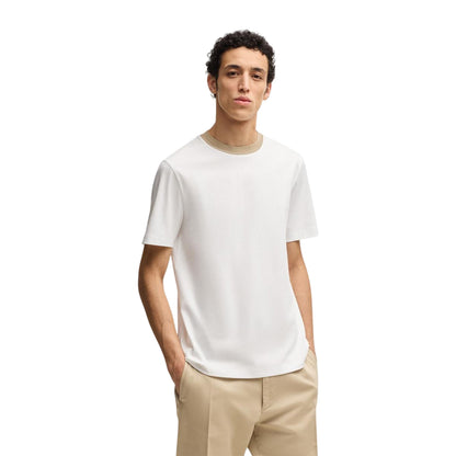 White - Side - Boss Mens Crew Neck Regular T-Shirt
