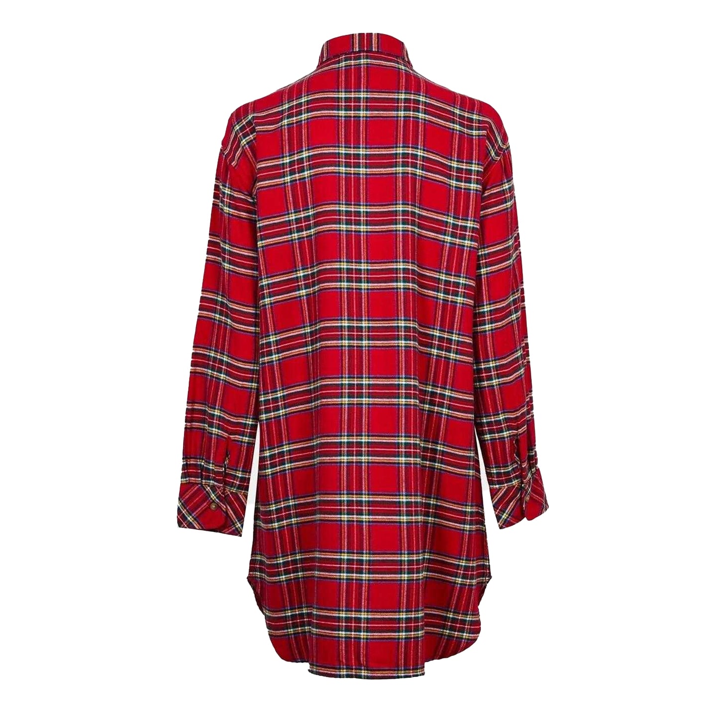 Red - Back - Ralph Lauren Womens-Ladies Plaid Long-Sleeved Nightie