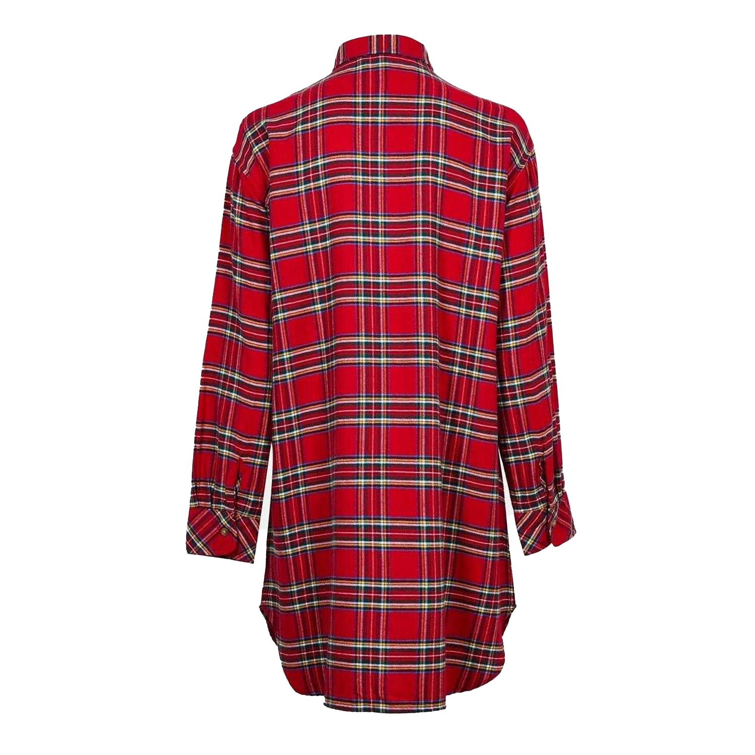 Red - Back - Ralph Lauren Womens-Ladies Plaid Long-Sleeved Nightie