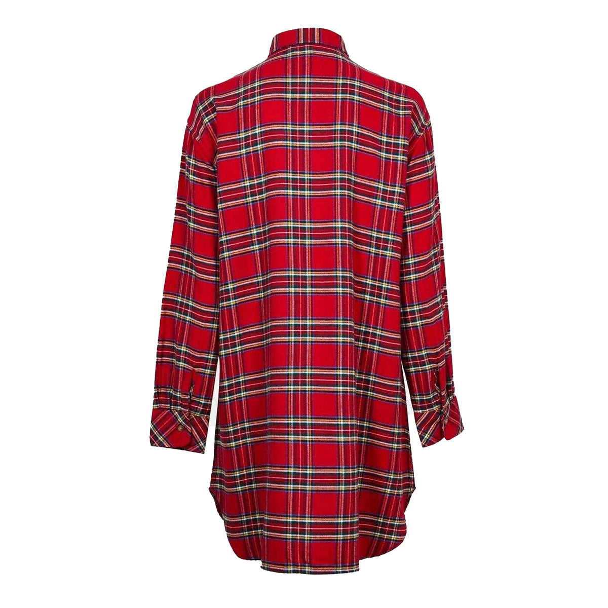 Red - Back - Ralph Lauren Womens-Ladies Plaid Long-Sleeved Nightie