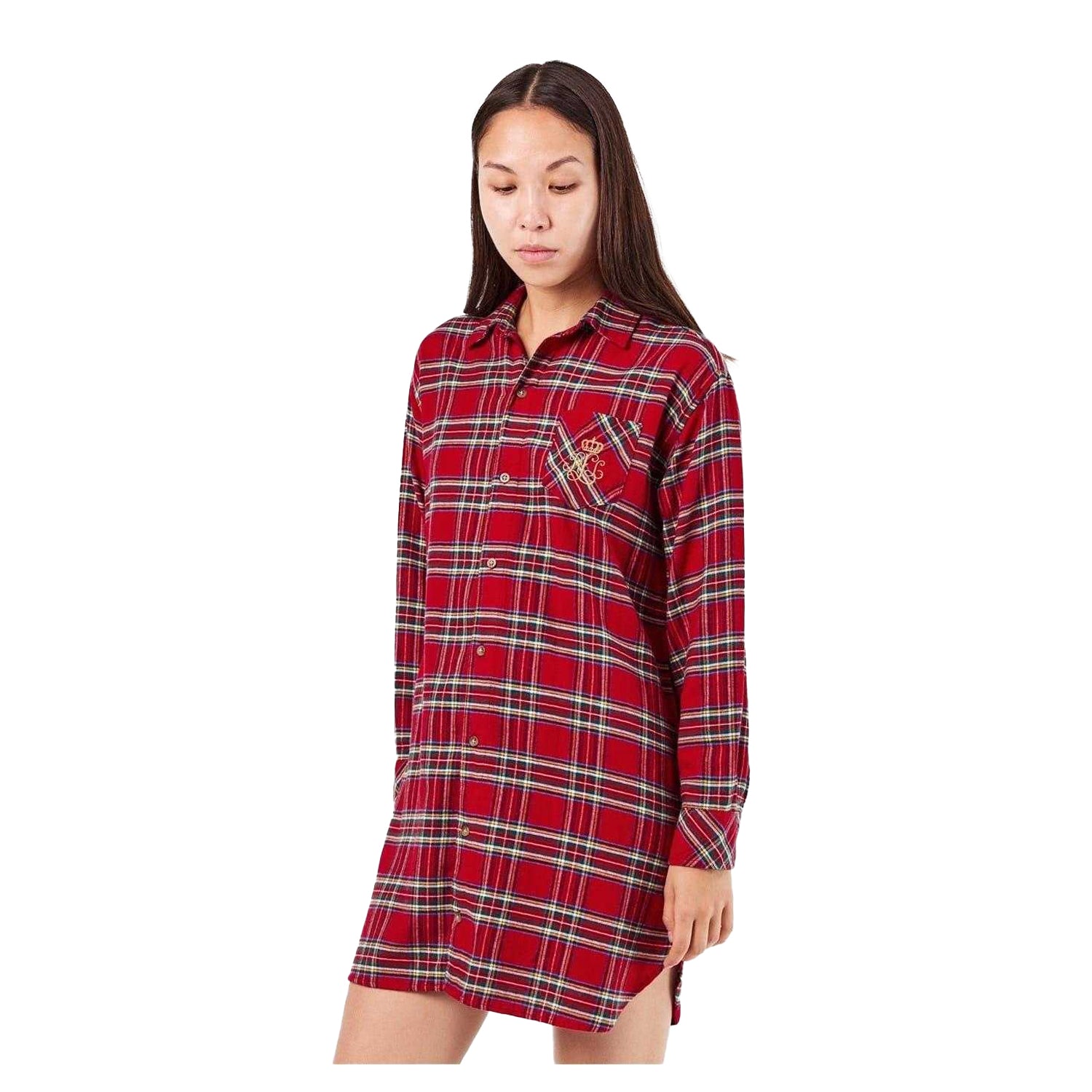 Red - Lifestyle - Ralph Lauren Womens-Ladies Plaid Long-Sleeved Nightie