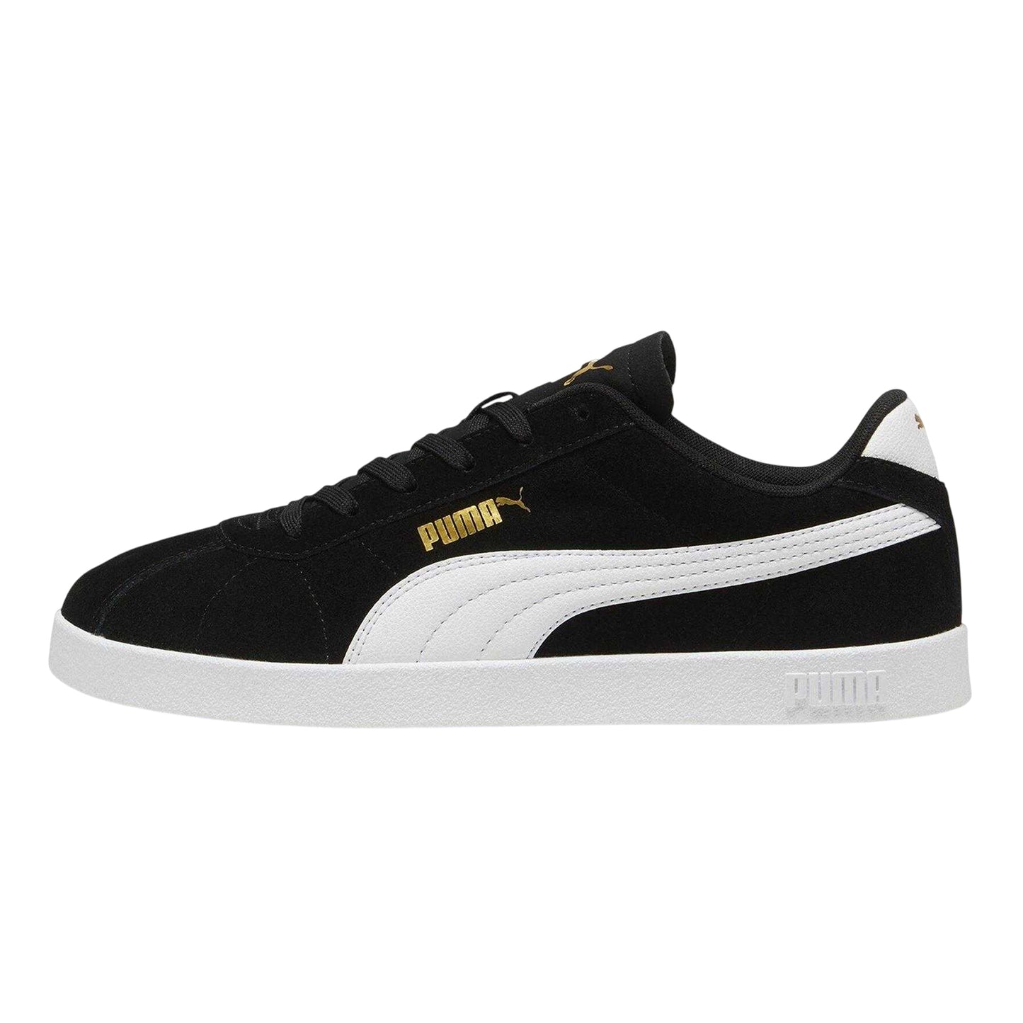 Black-White - Back - Puma Mens Club II Suede Flat Trainers