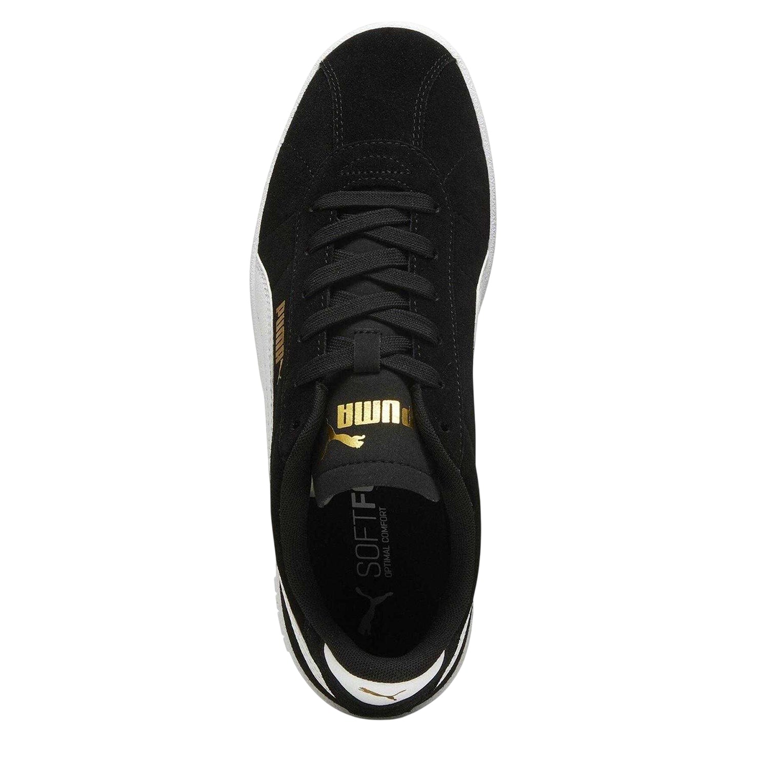 Black-White - Side - Puma Mens Club II Suede Flat Trainers