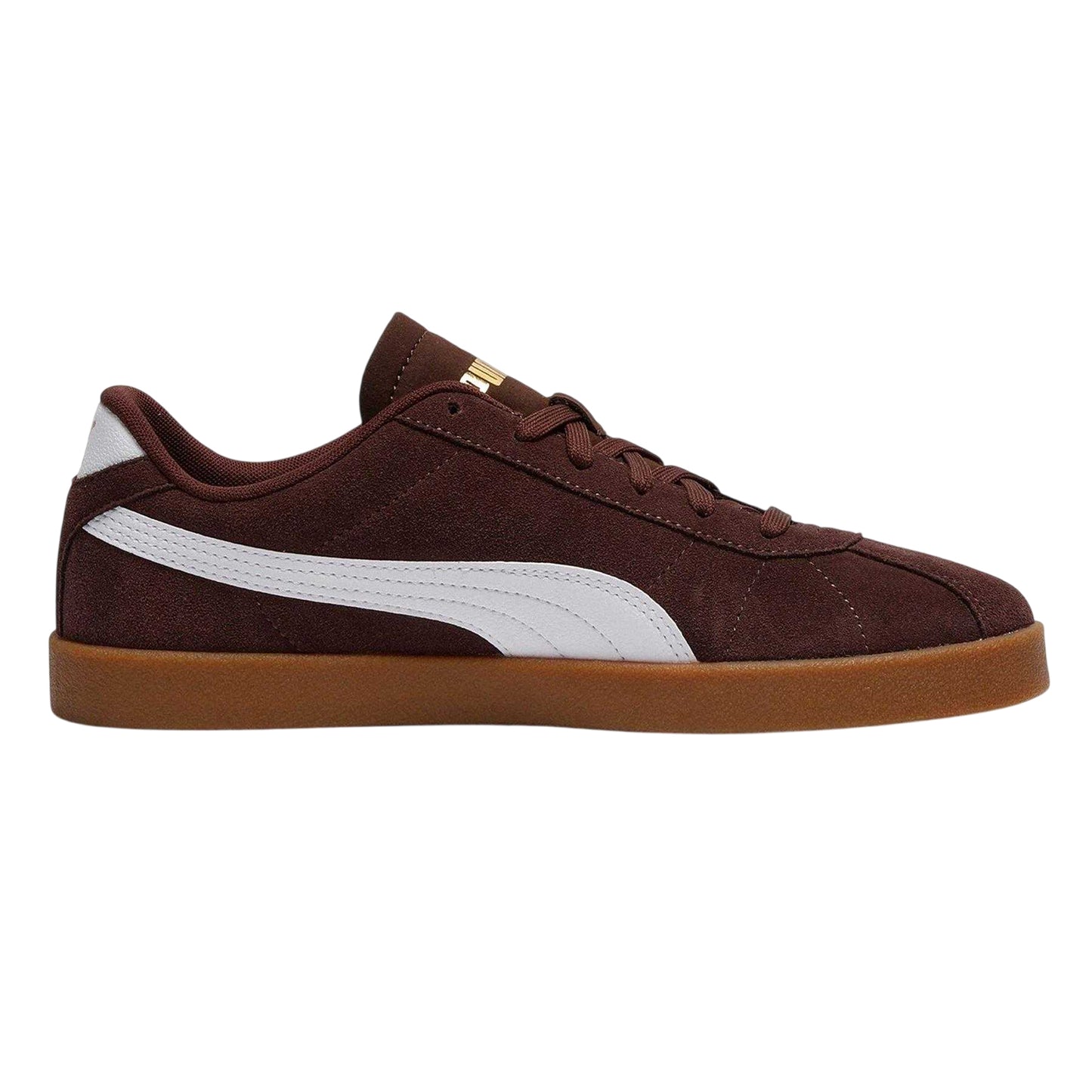 Chocolate-Light - Front - Puma Mens Club II Suede Flat Trainers