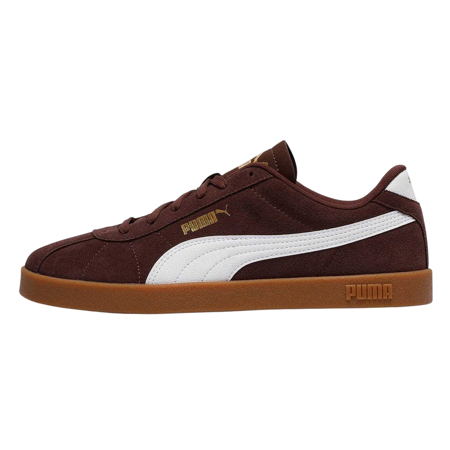 Chocolate-Light - Back - Puma Mens Club II Suede Flat Trainers
