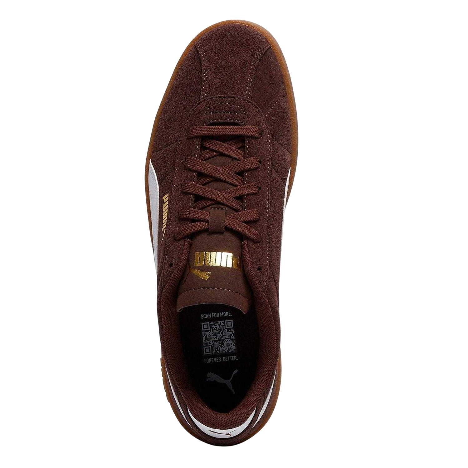 Chocolate-Light - Side - Puma Mens Club II Suede Flat Trainers