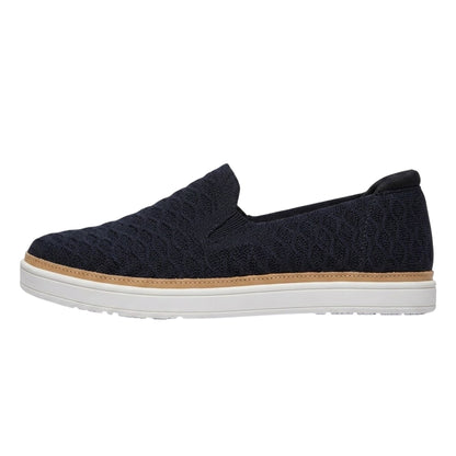 Black - Back - Skechers Womens-Ladies Coast Drive Textured Loafers