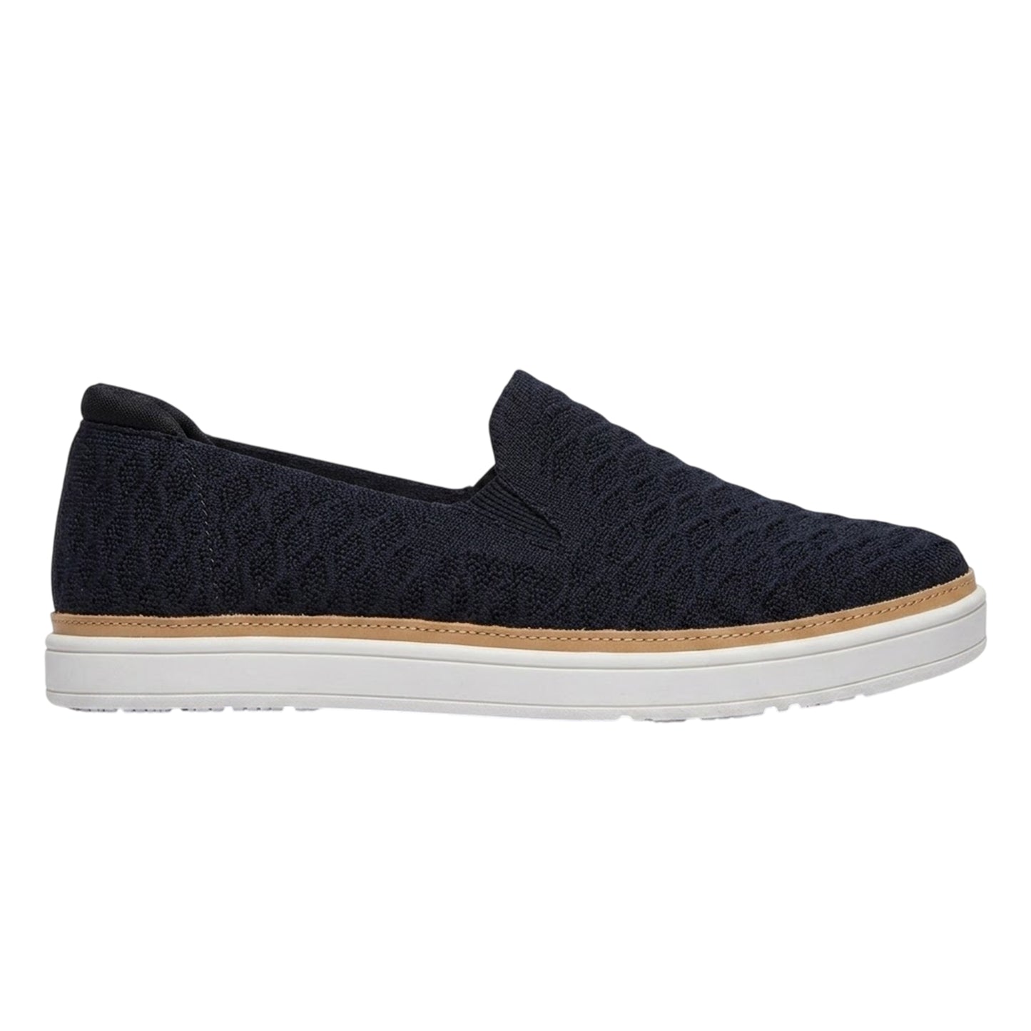 Black - Side - Skechers Womens-Ladies Coast Drive Textured Loafers