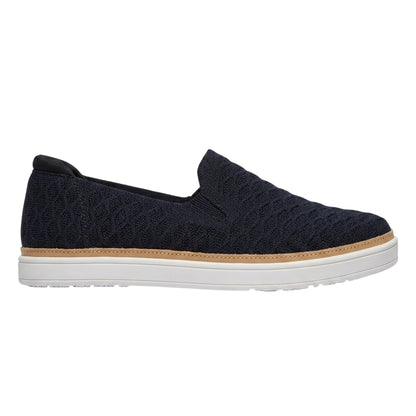 Black - Side - Skechers Womens-Ladies Coast Drive Textured Loafers