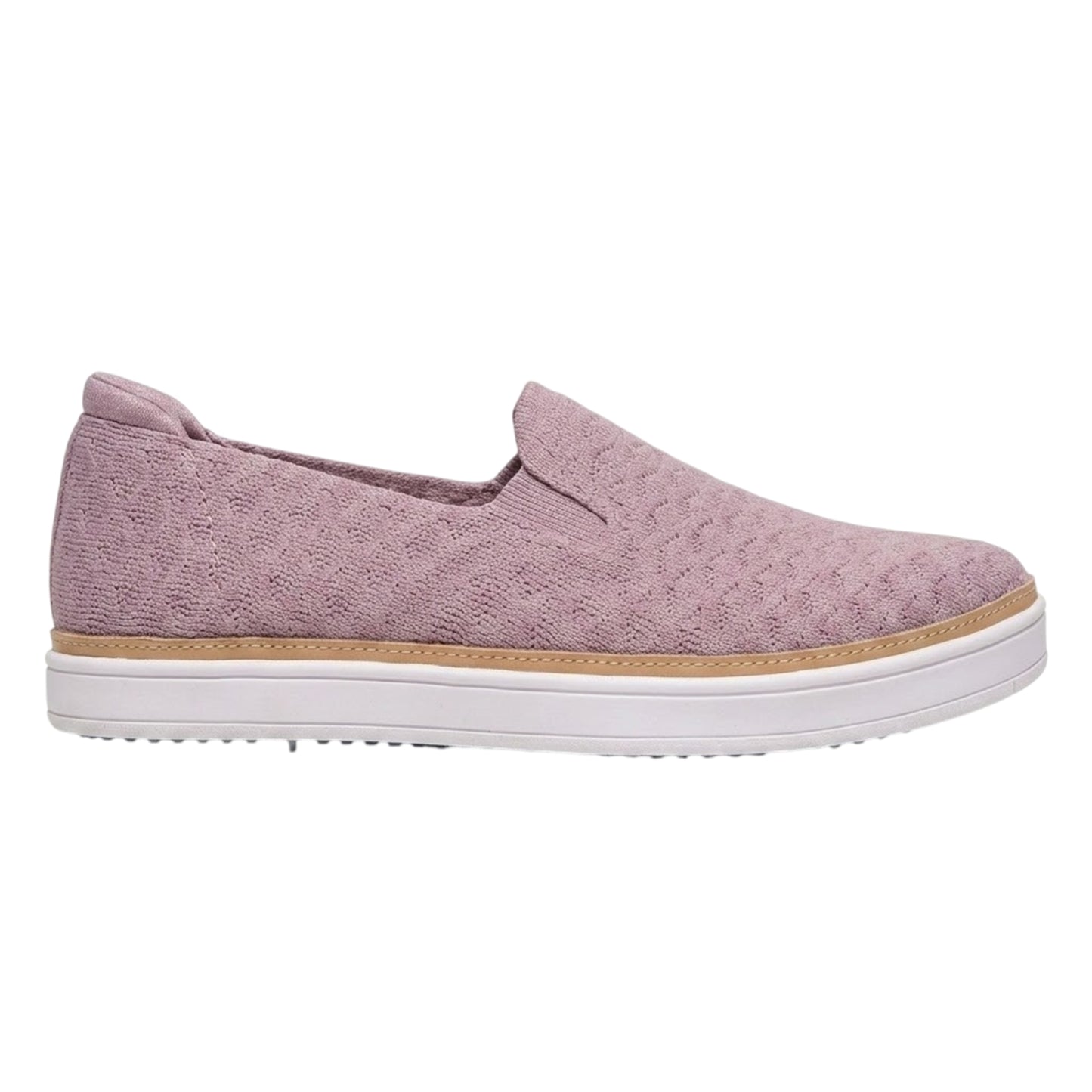 Pink - Side - Skechers Womens-Ladies Coast Drive Textured Loafers