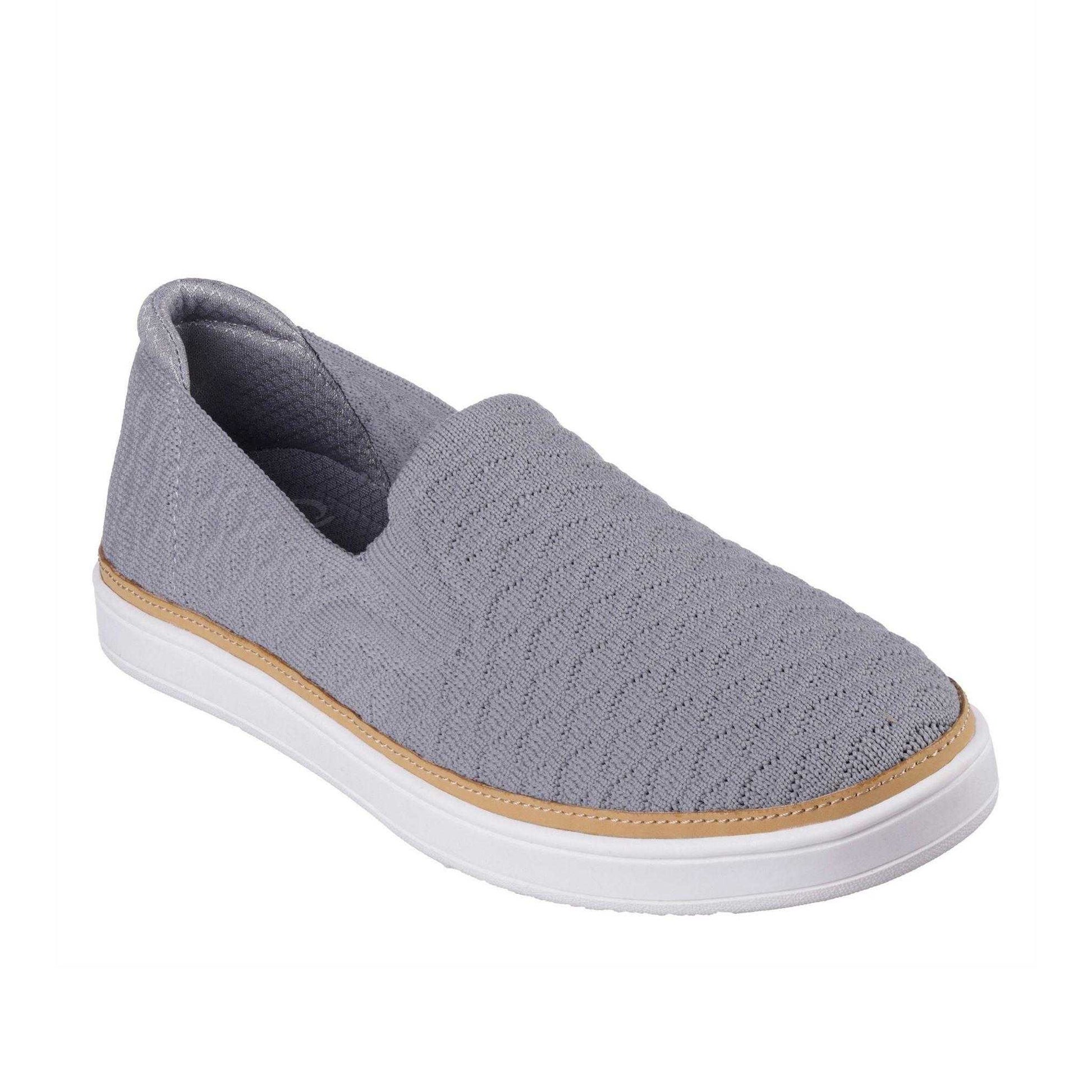 Grey - Front - Skechers Womens-Ladies Coast Drive Textured Loafers