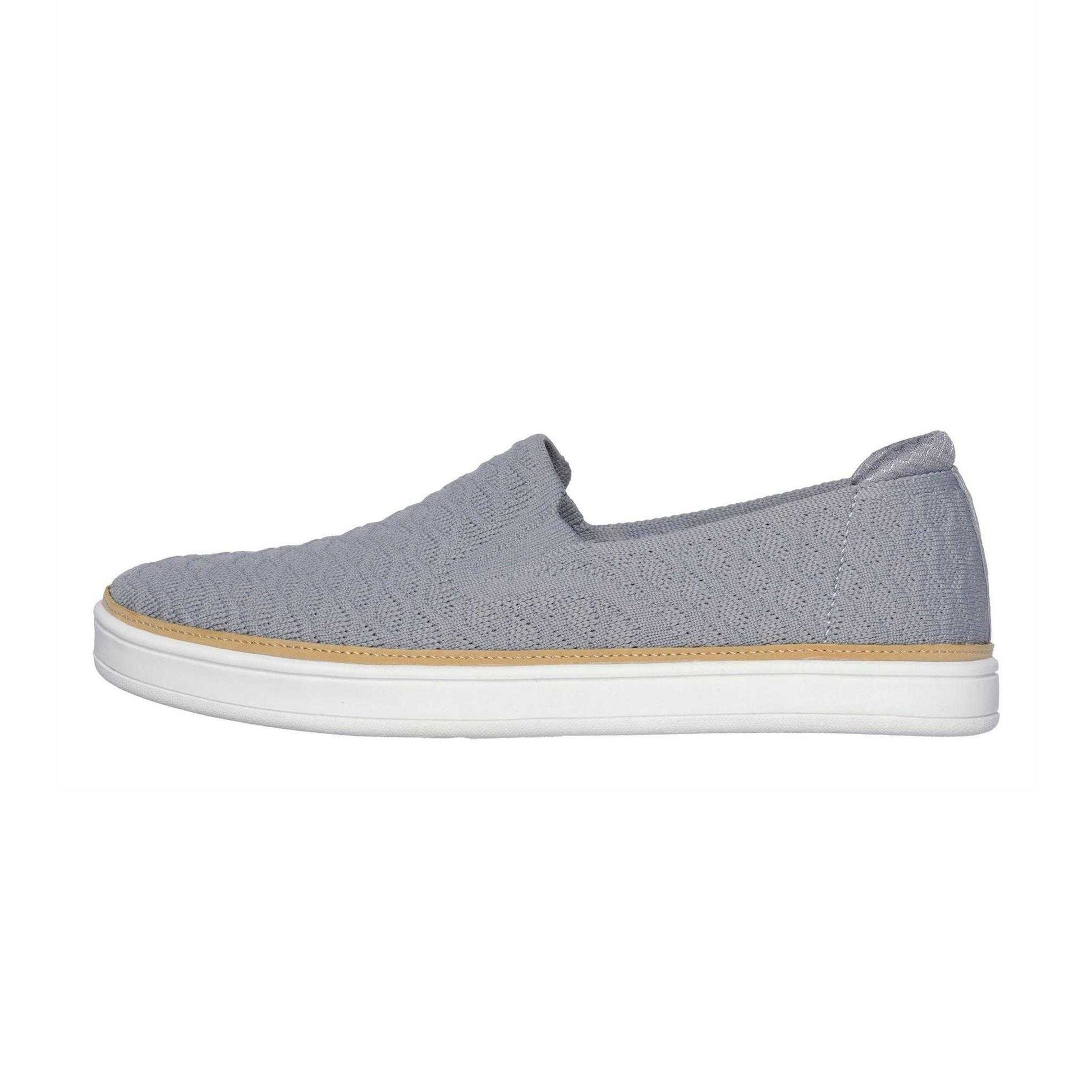 Grey - Back - Skechers Womens-Ladies Coast Drive Textured Loafers