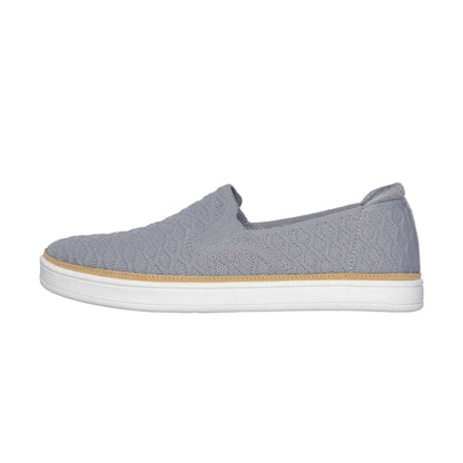 Grey - Back - Skechers Womens-Ladies Coast Drive Textured Loafers