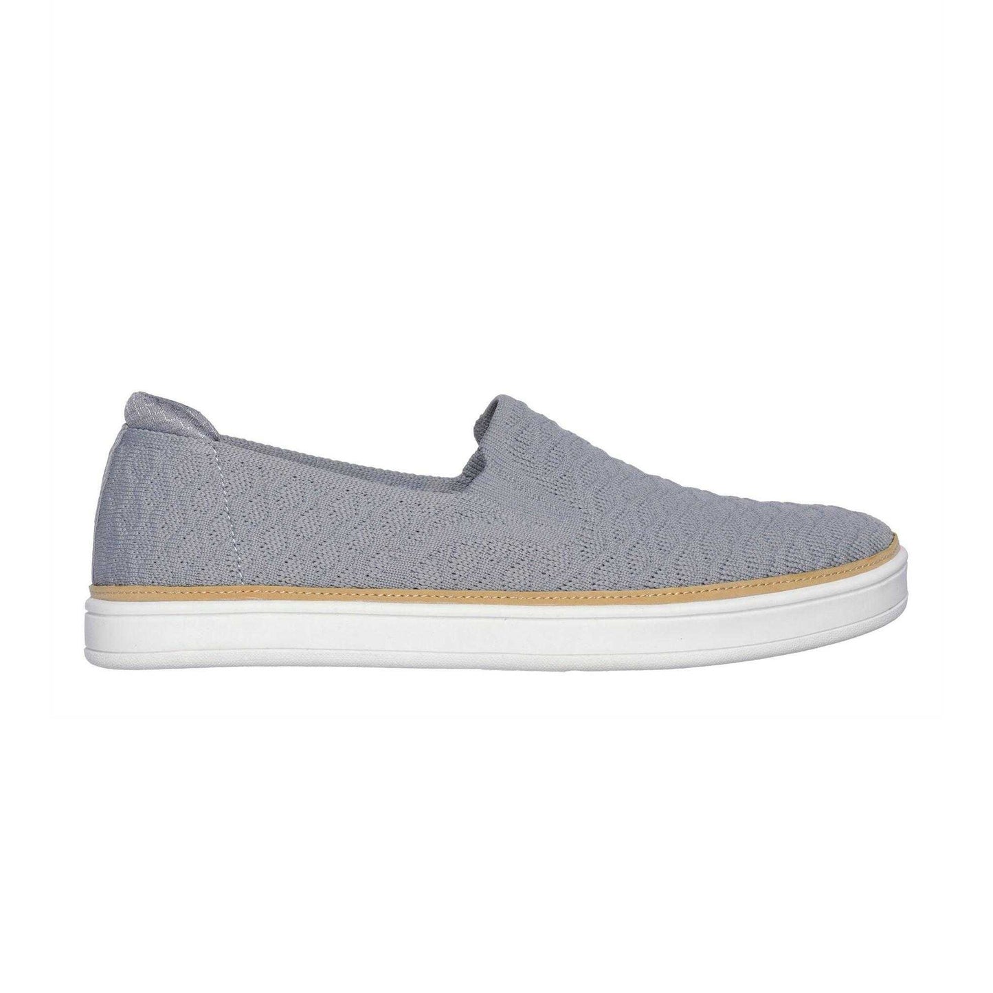 Grey - Side - Skechers Womens-Ladies Coast Drive Textured Loafers