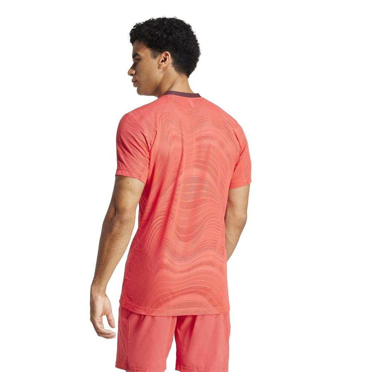Red - Back - Adidas Mens Pro Climacool Slim Tennis T-Shirt
