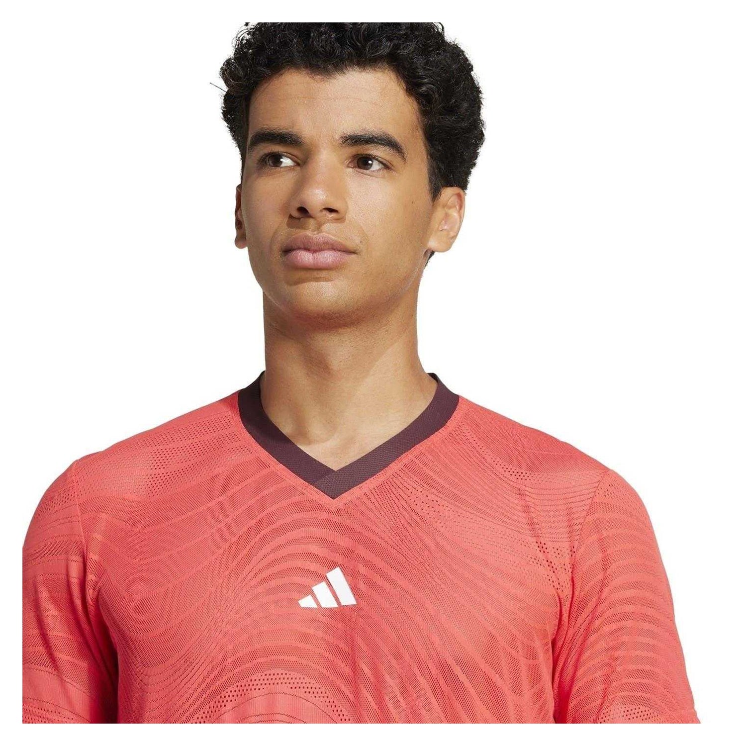 Red - Side - Adidas Mens Pro Climacool Slim Tennis T-Shirt