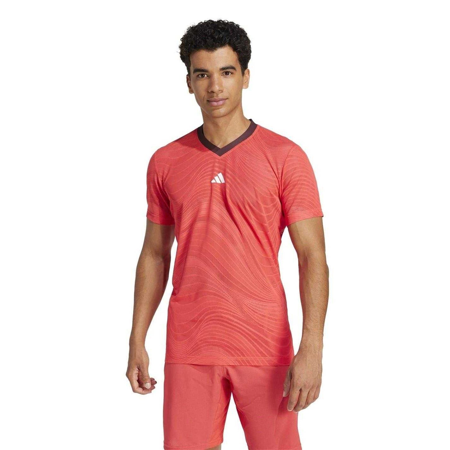 Red - Lifestyle - Adidas Mens Pro Climacool Slim Tennis T-Shirt