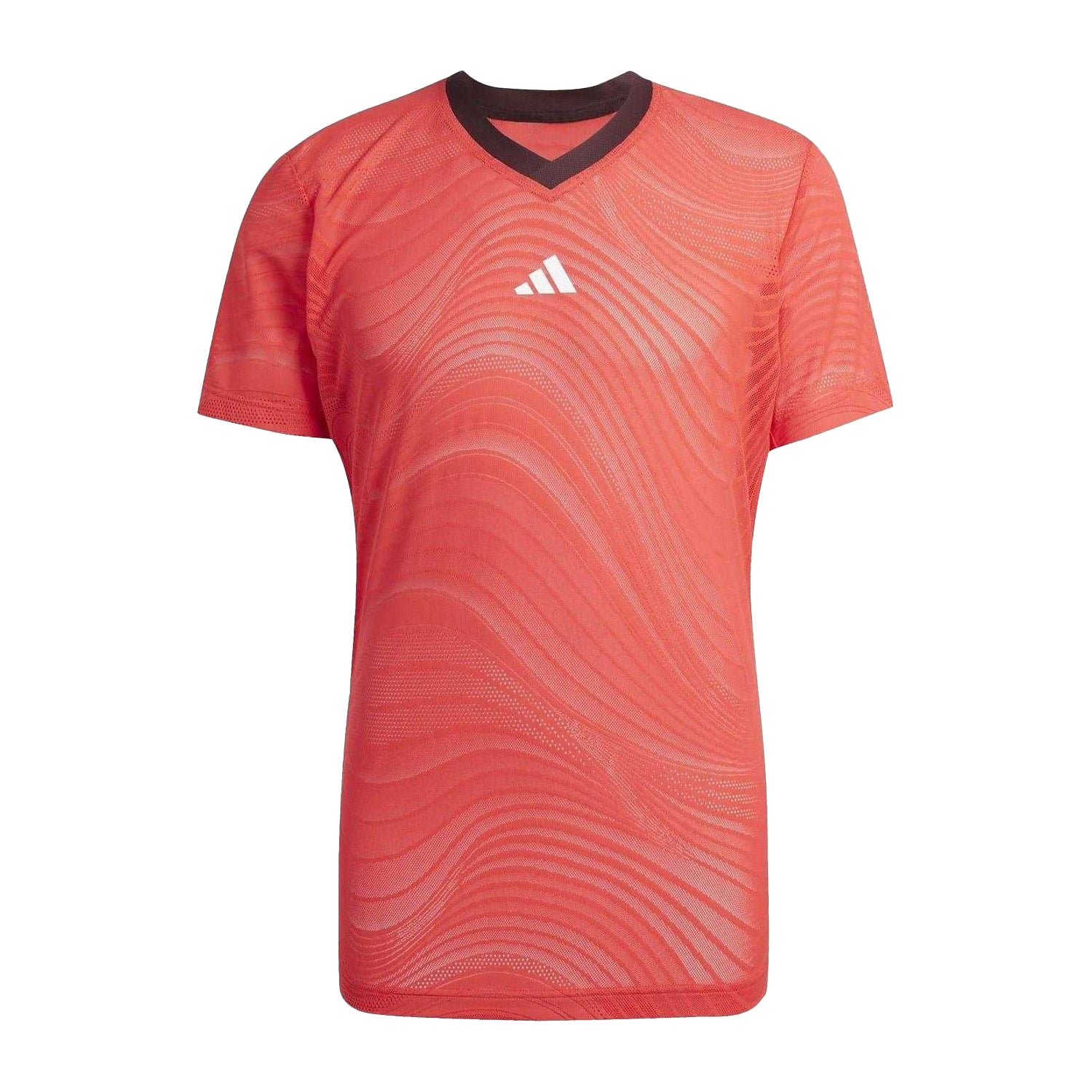 Red - Front - Adidas Mens Pro Climacool Slim Tennis T-Shirt