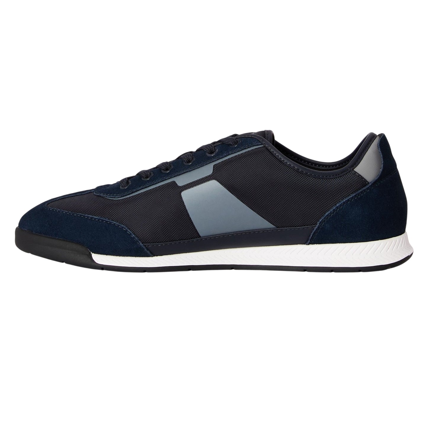 Blue - Back - Boss Mens Nitan Suede Trainers