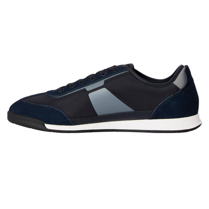 Blue - Back - Boss Mens Nitan Suede Trainers