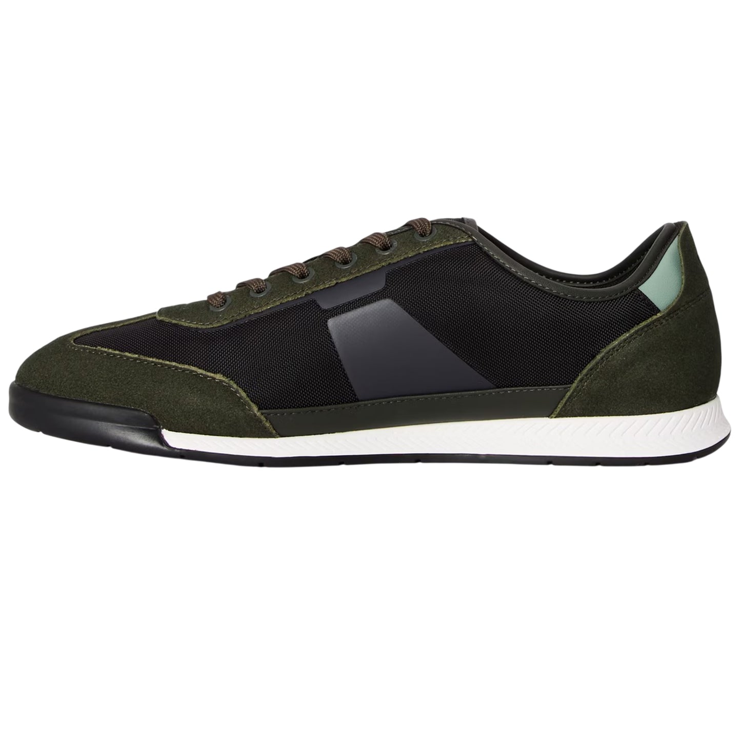 Green - Back - Boss Mens Nitan Suede Trainers