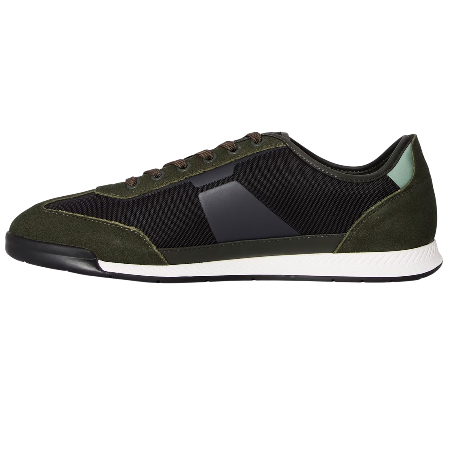 Green - Back - Boss Mens Nitan Suede Trainers