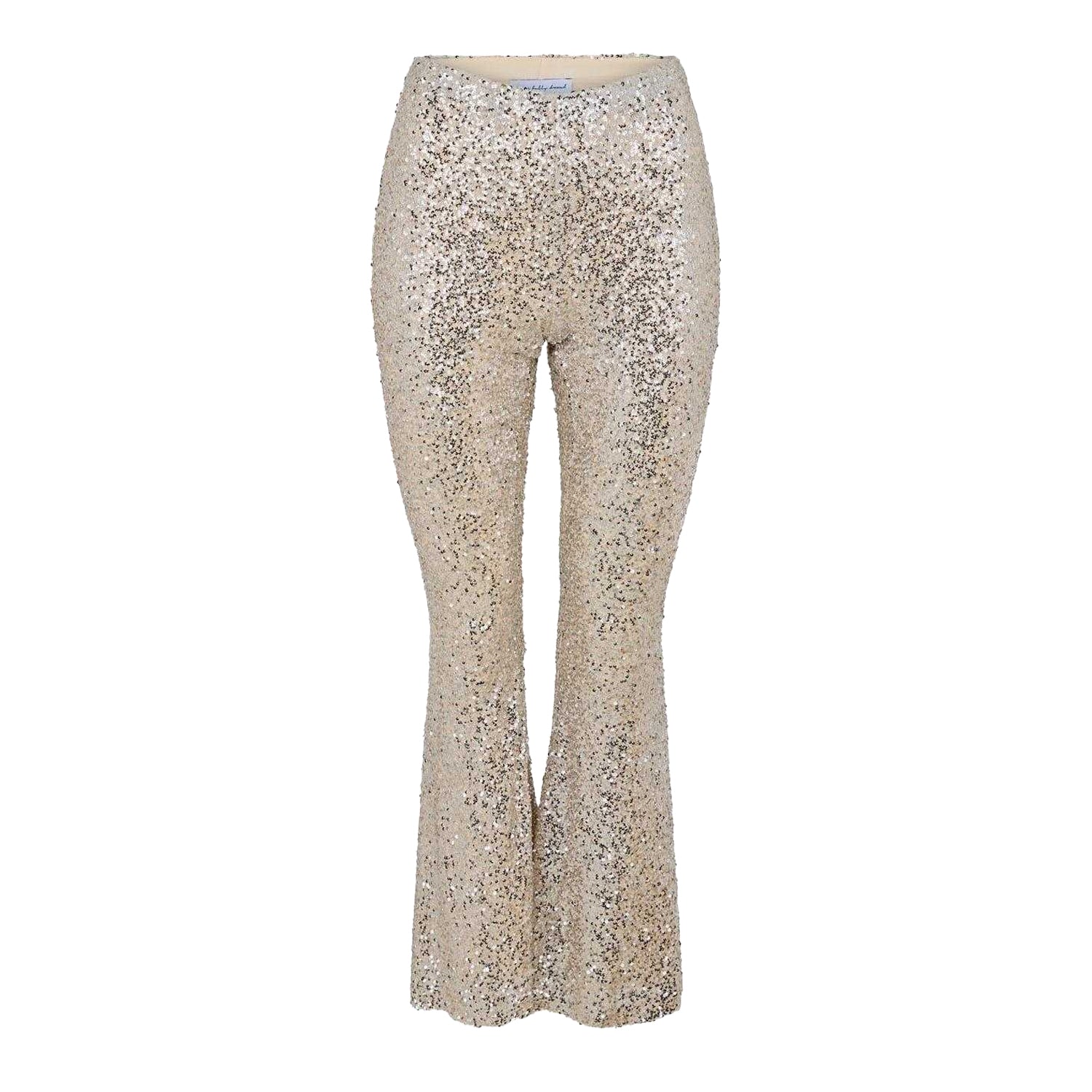Silver - Front - Never Fully Dressed Womens-Ladies Sequin Flared Trousers
