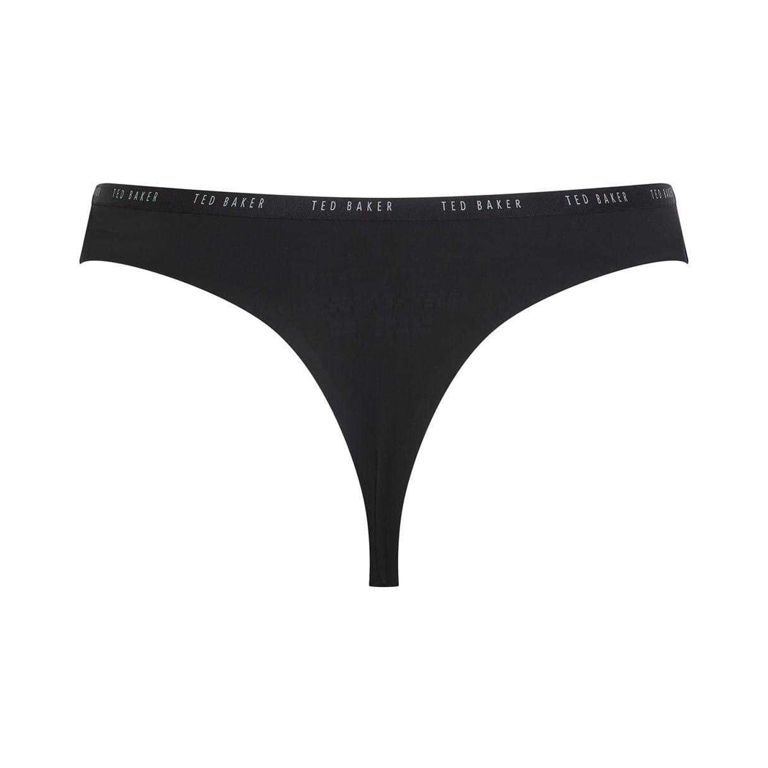 Black-White - Back - Ted Baker Womens-Ladies Logo Thong (Pack of 3)