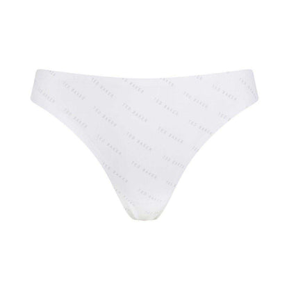 Black-White - Side - Ted Baker Womens-Ladies Logo Thong (Pack of 3)