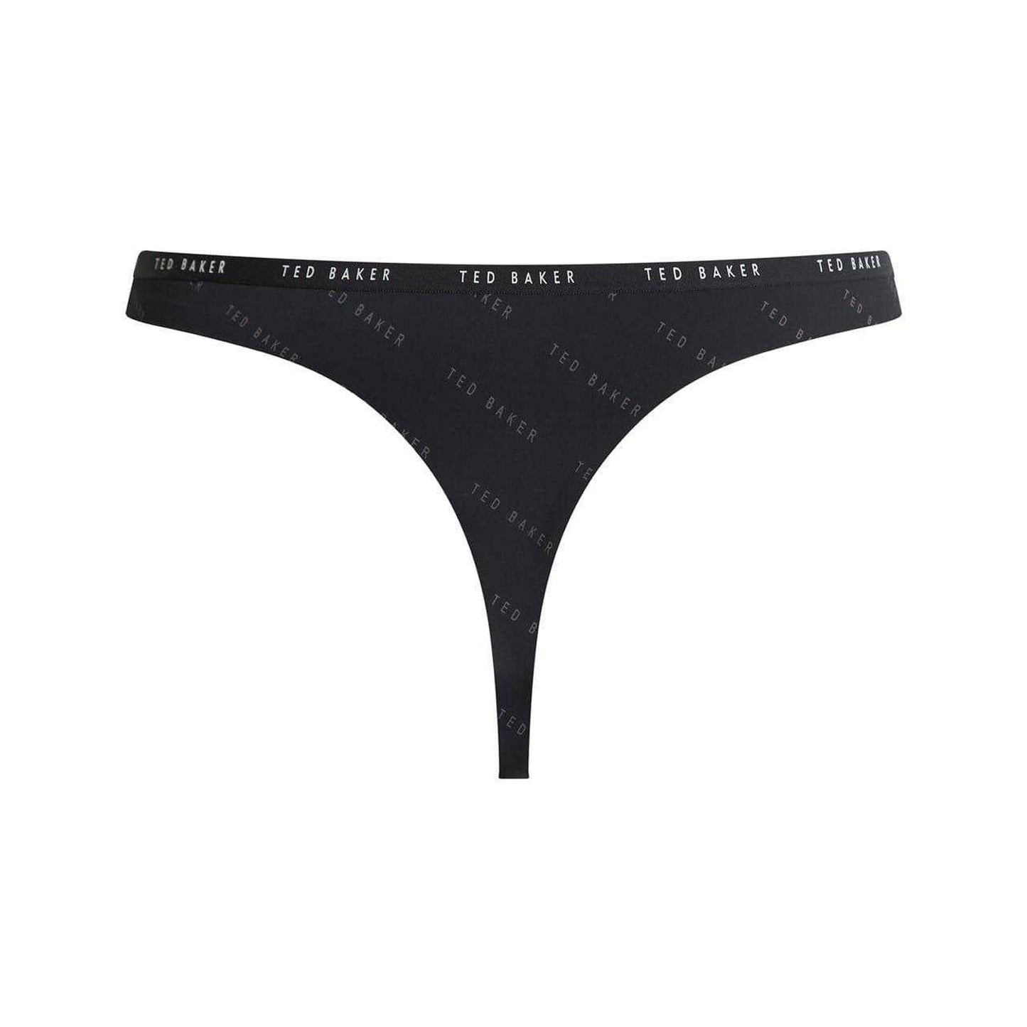 Black-White - Pack Shot - Ted Baker Womens-Ladies Logo Thong (Pack of 3)