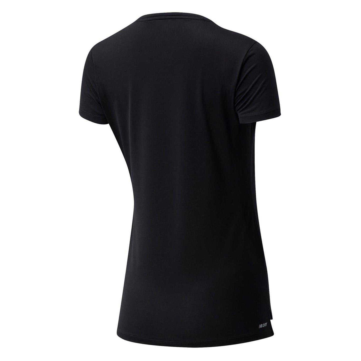 Black - Back - New Balance Womens-Ladies Plain Running T-Shirt