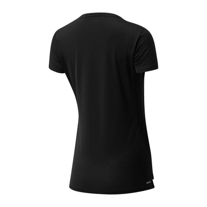 Black - Pack Shot - New Balance Womens-Ladies Plain Running T-Shirt