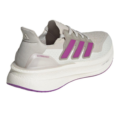 Aluminium Grey-Purple-Ivory - Back - Adidas Womens-Ladies Ultraboost 5 Running Shoes