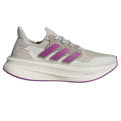 Aluminium Grey-Purple-Ivory - Front - Adidas Womens-Ladies Ultraboost 5 Running Shoes