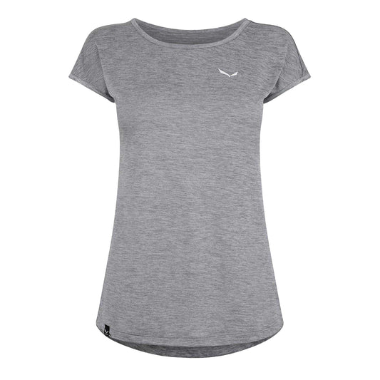 Grey Melange Marl - Front - Salewa Womens-Ladies Puez Crew Neck Regular T-Shirt