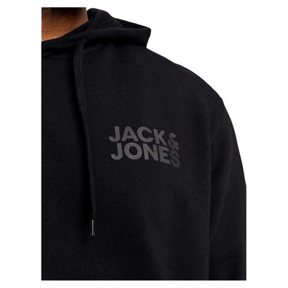 Black - Side - Jack And Jones Mens Logo Hoodie