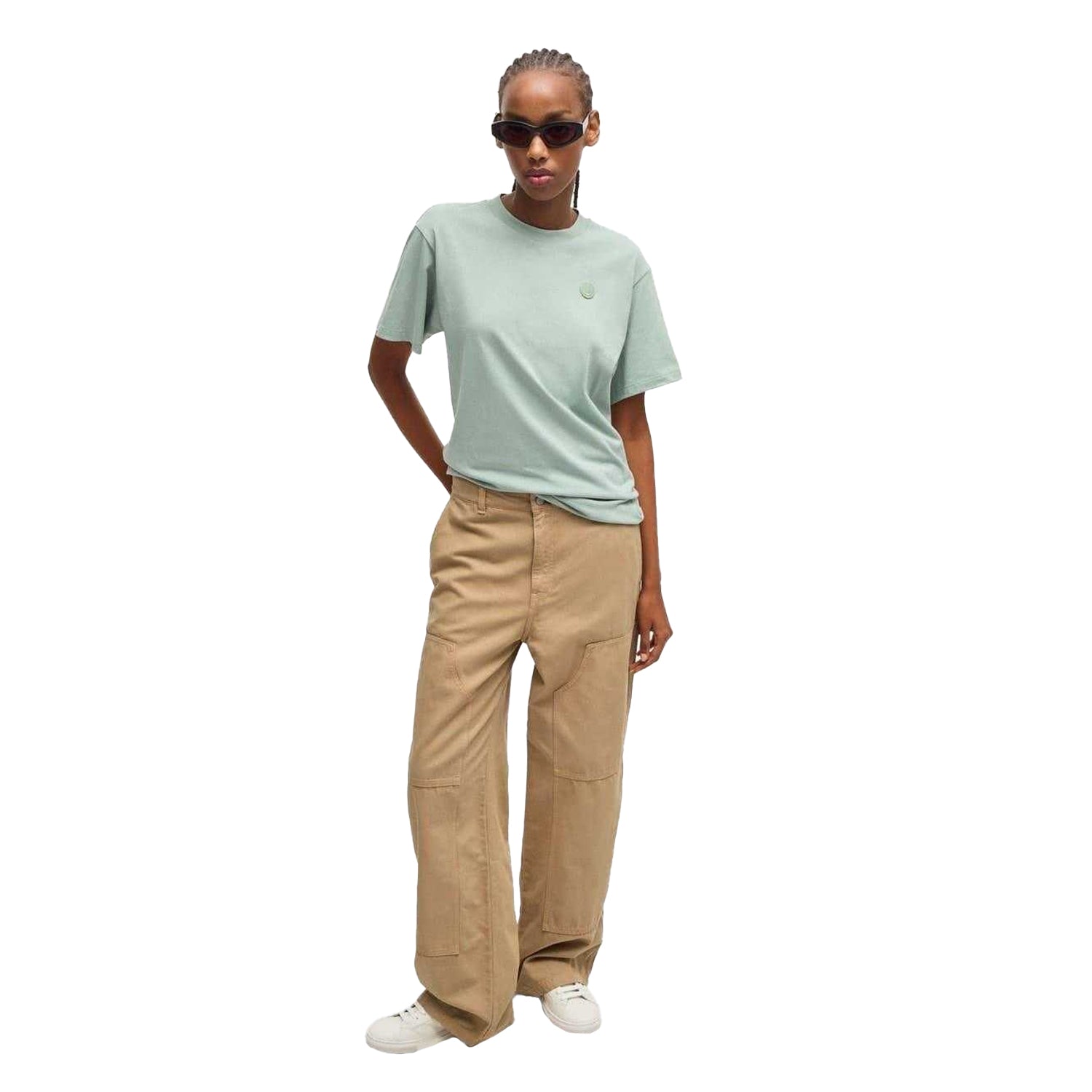 Beige - Lifestyle - Hugo Womens-Ladies Hacarpe Straight Leg Cargo Trousers