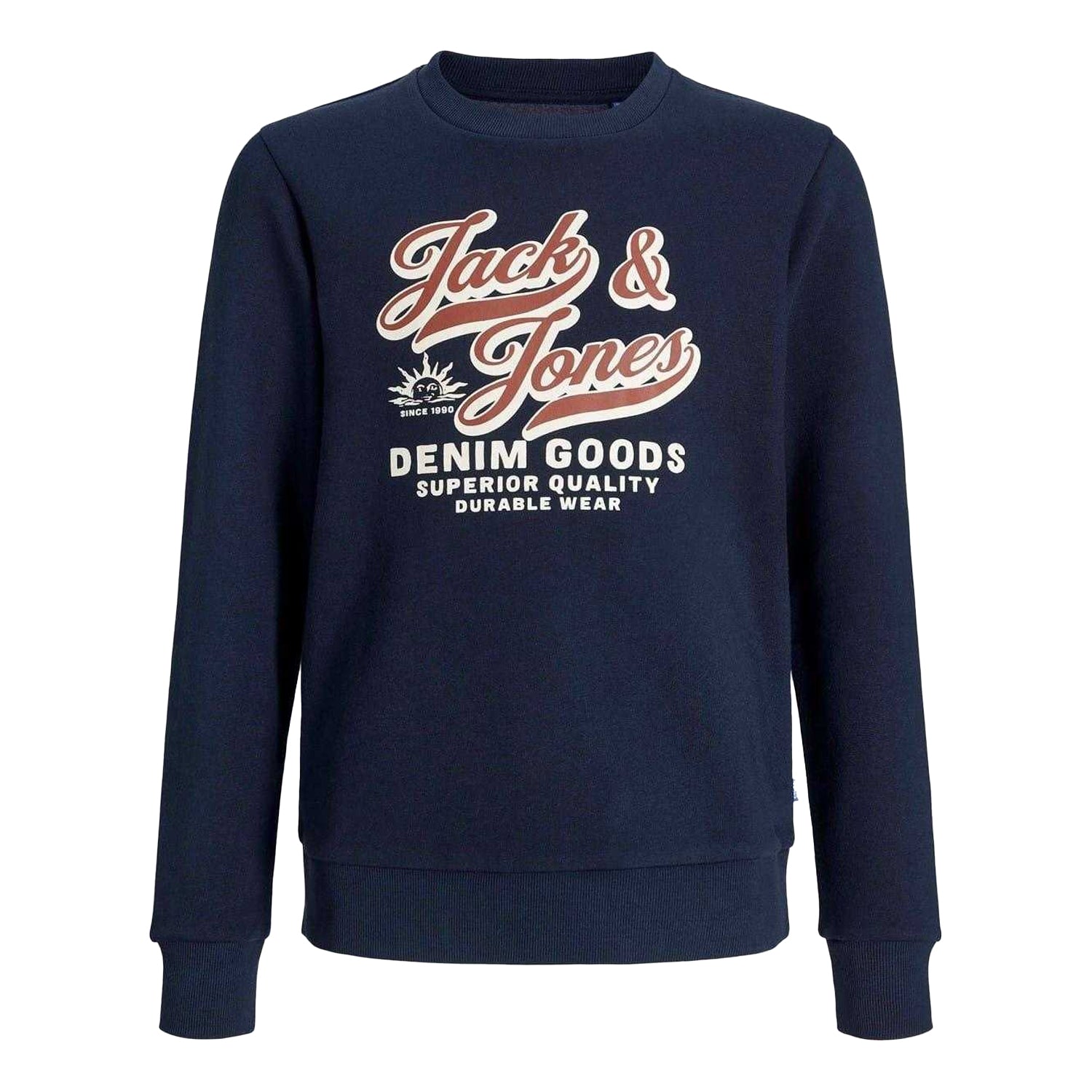 Sky Captain - Front - Jack And Jones Childrens-Kids Logo Crew Neck Sweatshirt