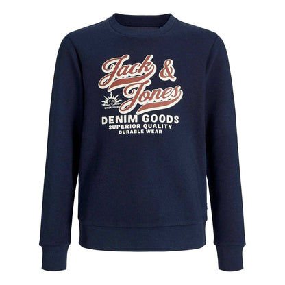 Sky Captain - Front - Jack And Jones Childrens-Kids Logo Crew Neck Sweatshirt