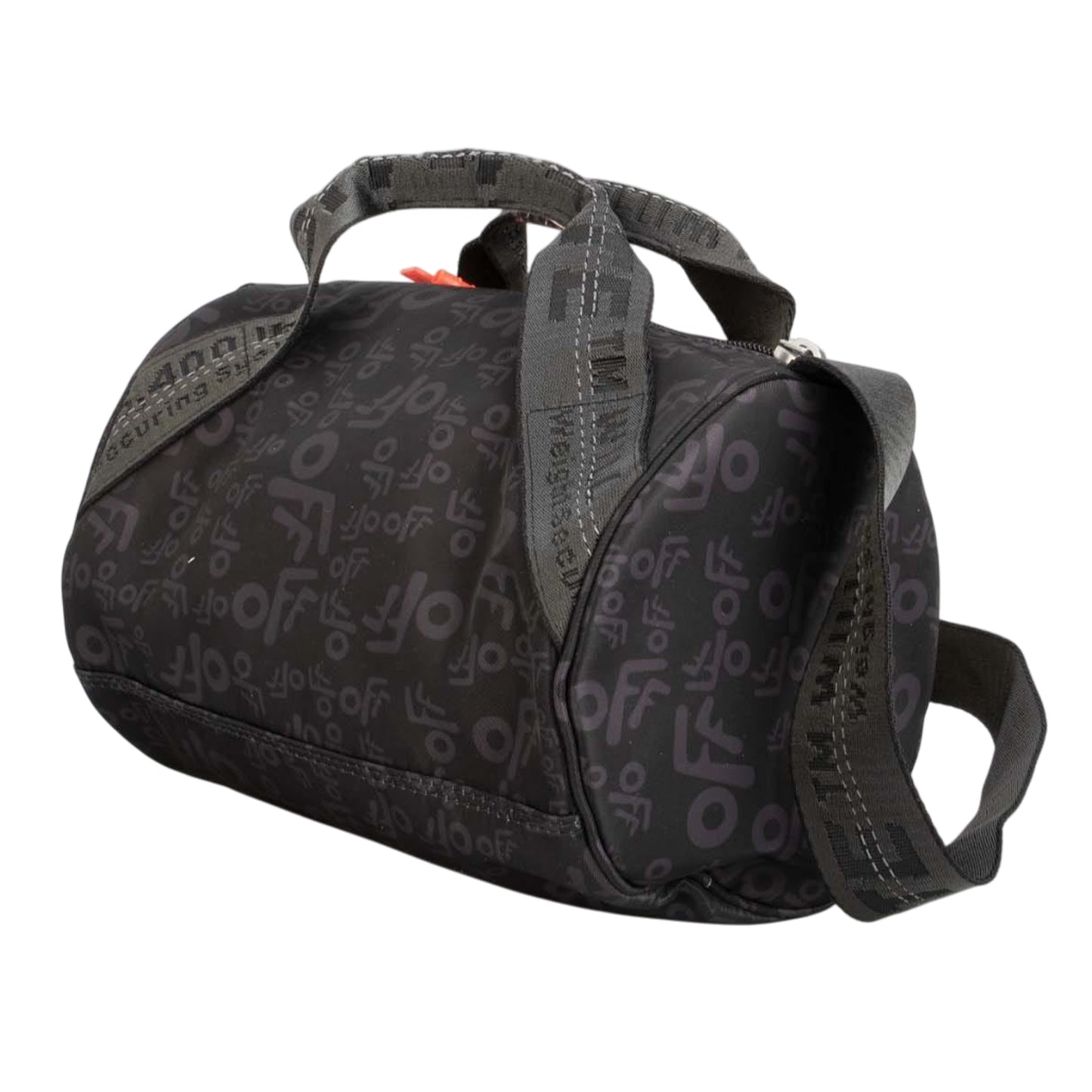 Black - Back - Off White All-Over Print Nylon Crossbody Bag