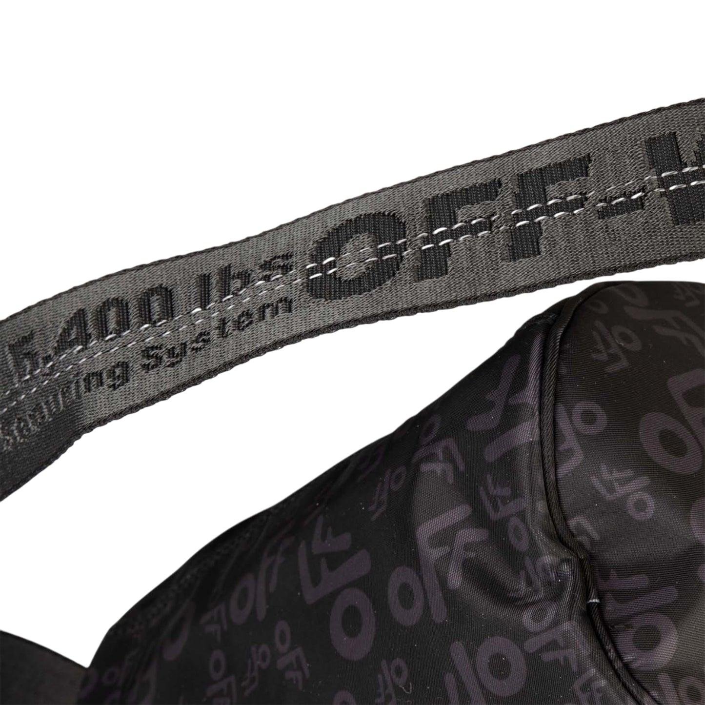 Black - Side - Off White All-Over Print Nylon Crossbody Bag