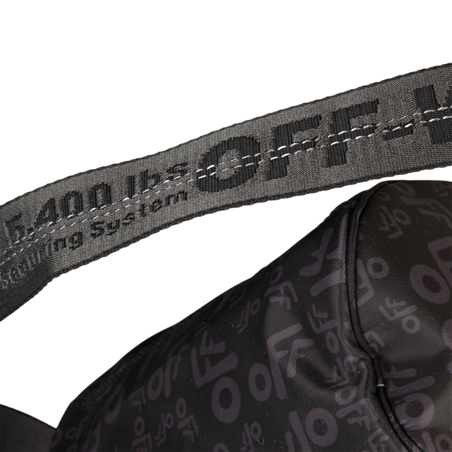 Black - Side - Off White All-Over Print Nylon Crossbody Bag