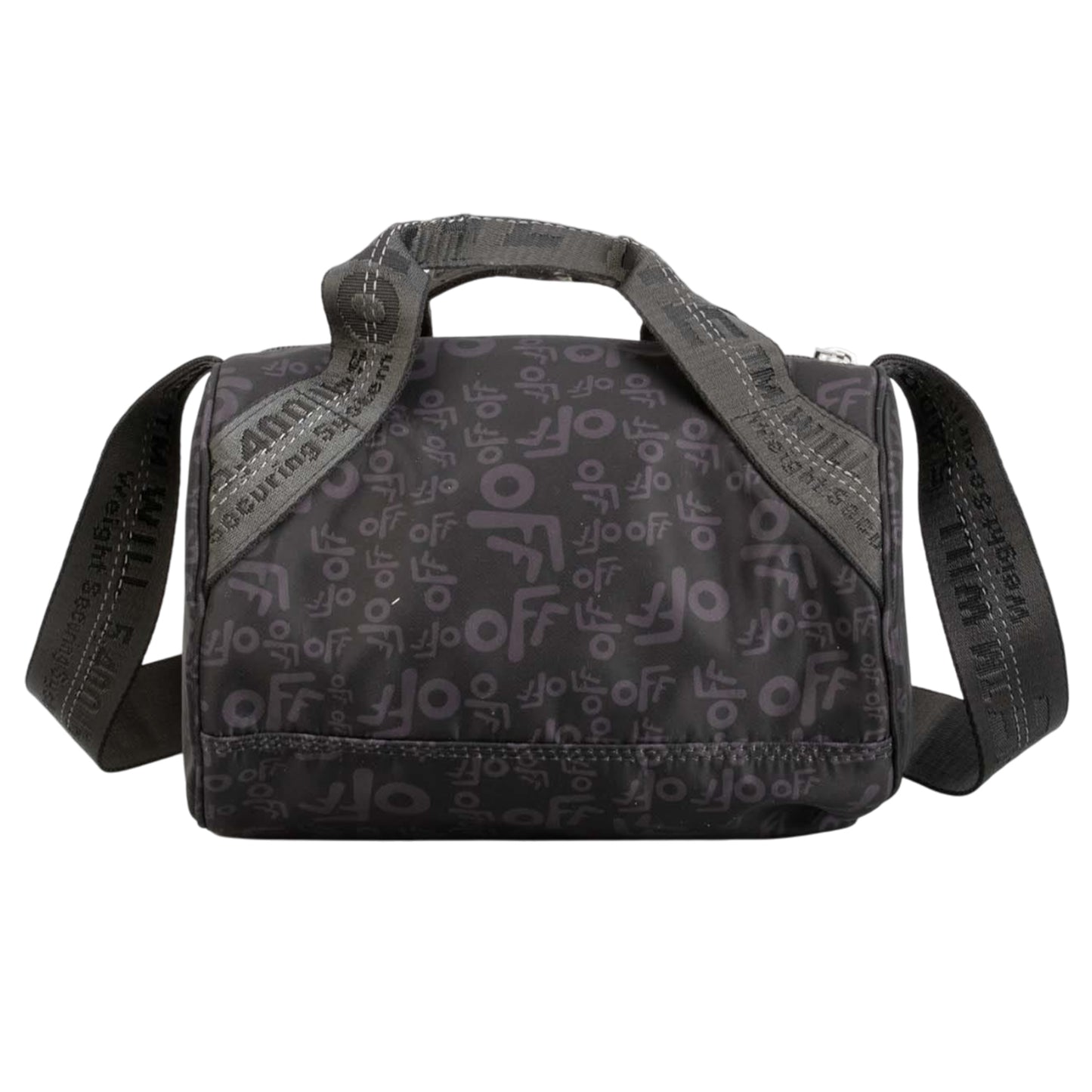 Black - Front - Off White All-Over Print Nylon Crossbody Bag
