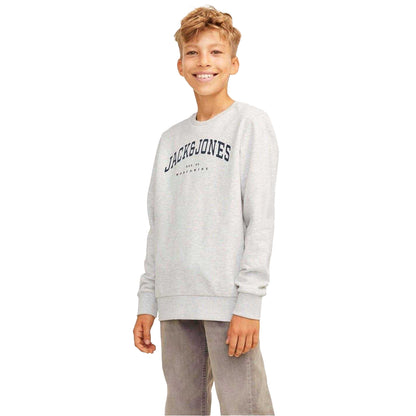White Melange - Side - Jack And Jones Childrens-Kids Logo Sweatshirt