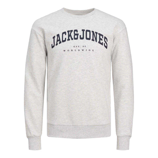 White Melange - Front - Jack And Jones Childrens-Kids Logo Sweatshirt
